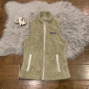 Patagonia Womens Los Gatos Vest Fleece Jacket Size XS Tan Beige Full Zip